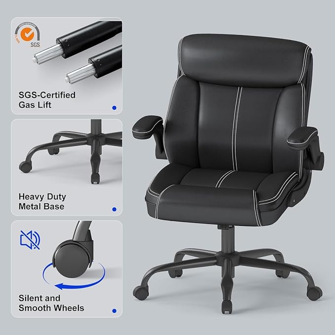 AnyGod 1Pcs Office Chair for Men Women Home Office Pu Leather High Back 360 - Image 8