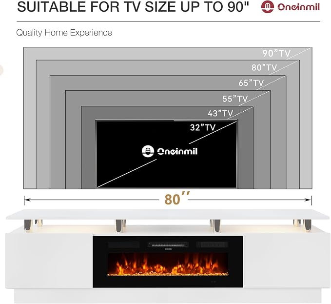 80" TV Stand & Media Console, Entertainment Center - Image 7