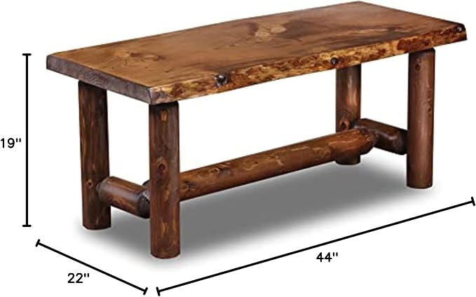 Live Edge Wood Cabin Style Log Pine and Cedar Coffee Table Living Room Decor - Image 2