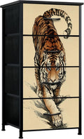 Dresser for Bedroom Majestic Tiger Walking Wilderness Bold Stripes Intense Gaze by Unknown