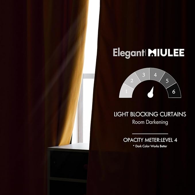 MIULEE Velvet Curtains 90 inches 2 Panels - Image 5