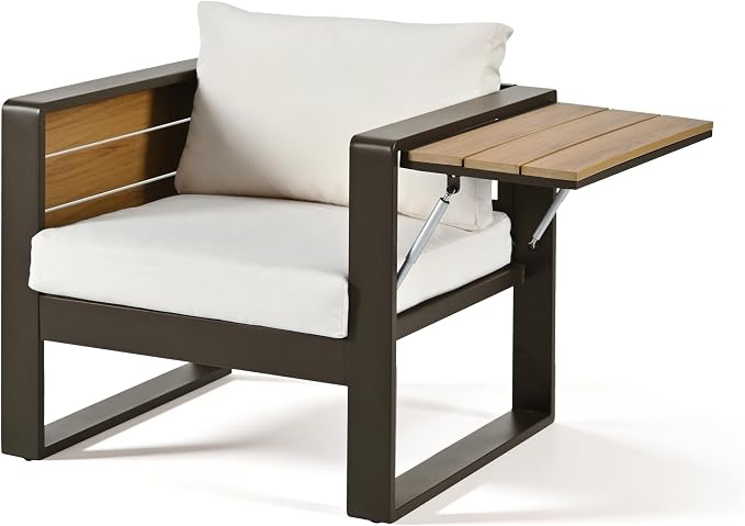 4-Piece Patio Conversation Set, Aluminum Frame Outdoor Patio Furniture Set w/ - Image 9