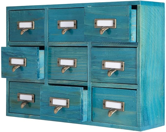 9 Drawers Library Card Catalog Cabinet by PACKGILO