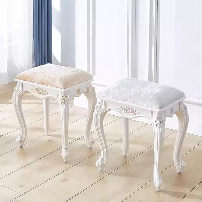 Vintage Vanity Stool Vanity Chair, Round & Rectangular Makeup Stool, Cute - Image 2