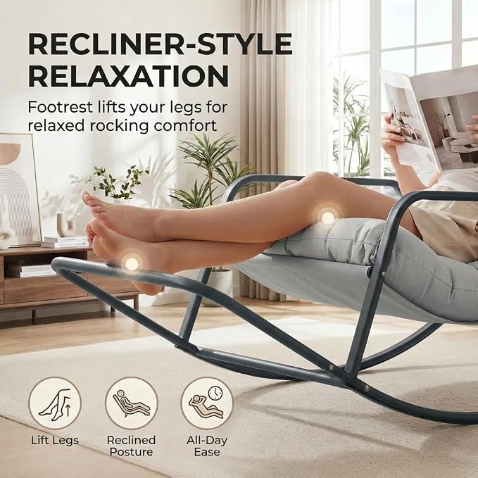 RADIATA 2pcs Rocking Lounge Chair, Indoor Outdoor Reclining Lounger - Image 9