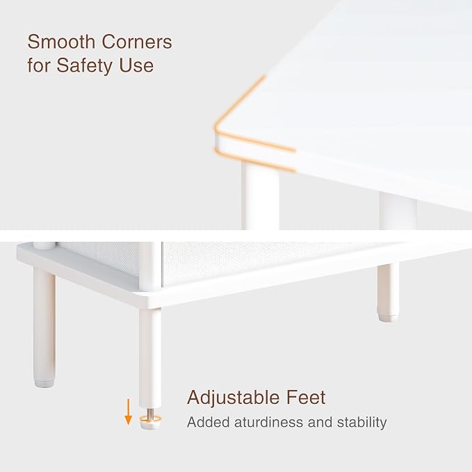 Narrow Side Table with Fabric Basket, End Table - Image 7