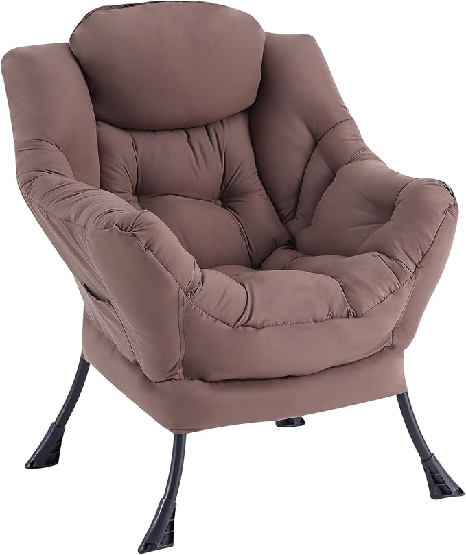LITA Lazy Chair with Armrests and Side Pocket, Modern Upholstered Accent by LITA