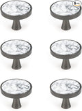 HEVSTIL 33 * 26MM Grey Marble Pattern Cabinet Knobs Marble Kitchen Cabinet by HEVSTIL