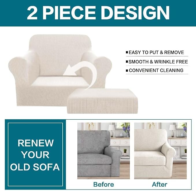Turquoize 2 Piece Chair Covers Chair Slipcovers - Image 4