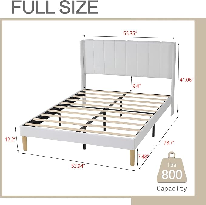 AGARTT Upholstered Platform Bed Frame Full Size - Image 2