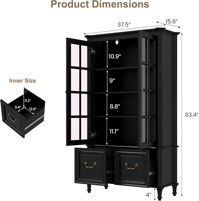 QUW 63" Tall Display Cabinet - Image 3