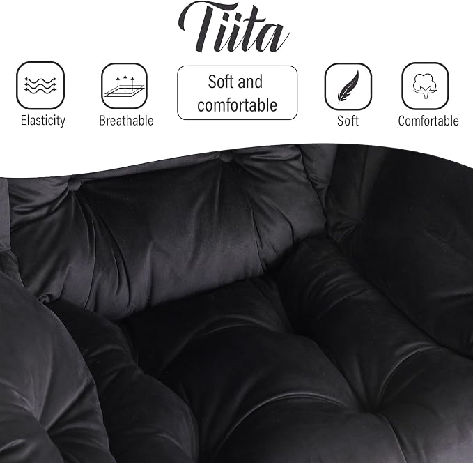 Tiita Lazy Chair with Ottoman, Comfy Leisure Sofa Armchair with Ottoman - Image 9
