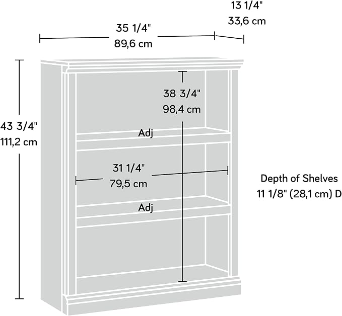 Sauder Miscellaneous Storage 3-Shelf Bookcase/ Book shelf, Salt Oak finish - Image 3