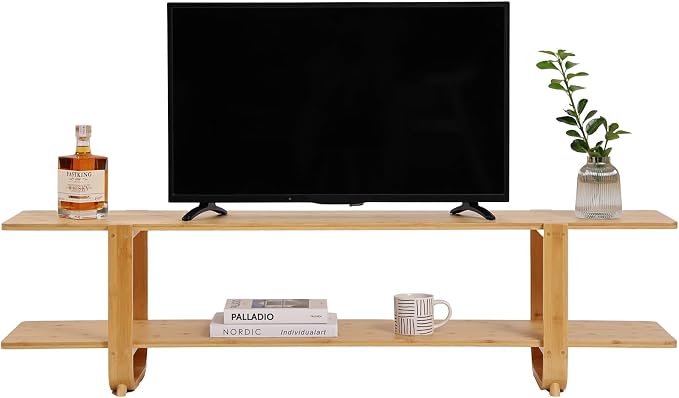 Tiita Bamboo TV Stand for 55 Inch TV, Entertainment Center - Image 10