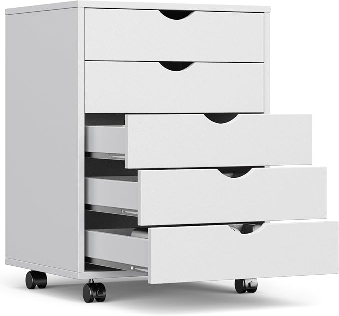 OLIXIS 5 Drawer Mobile File Cabinet Under Desk Storage Organization by OLIXIS