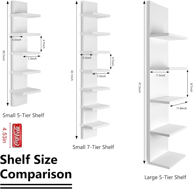 Homaterial 7 Tier Vertical Wall Shelf - Image 3
