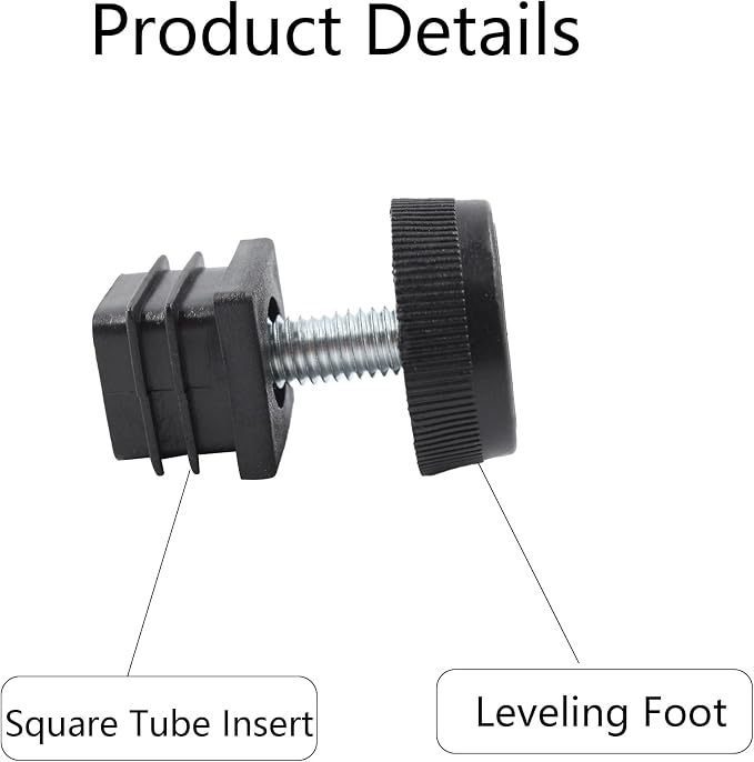 8Pcs Adjustable Leveling Feet, Square Insert Kit, Furniture Glide Leveler - Image 4
