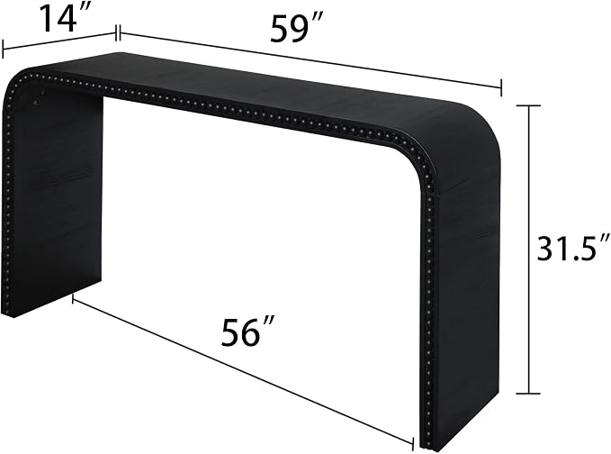 59" Wood Black Console Table - Image 2