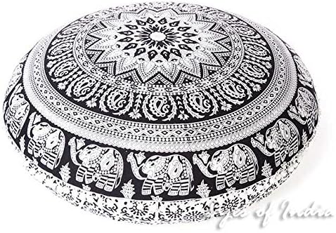 Mandala Floor Pillow Cover Meditation Cushion Seating Throw Hippie Round by EyesofIndia