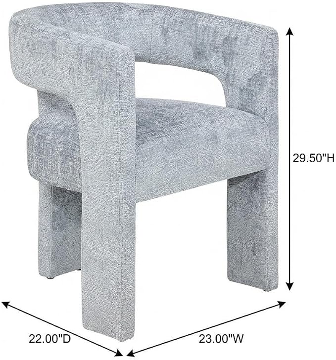 Jofran Gwen Jacquard Upholstered Accent Chair, Modern Luxury Plush Sculptural - Image 3