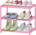 HITHIM 3-Tier Pink Shoe Racks for Women/Girls/Kids' Closet, Small Shoe Storage by HITHIM