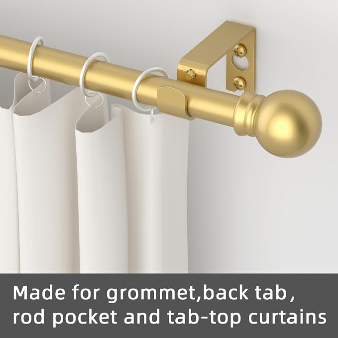 GXOACKJ Curtain Rods for windows 32-48 inch, 5/8 inch Decorative Gold Splicing - Image 3