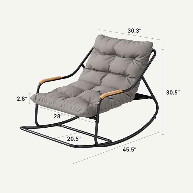 DWVO Outdoor Rocking Chair, Over-Sized Patio Rocking Chair - Image 2