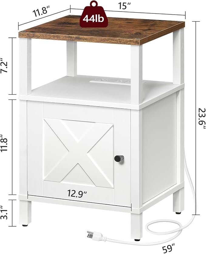 MAHANCRIS Farmhouse Nightstand - Image 3