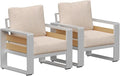 Aoxun Aluminum Outdoor Patio Furniture Set, 2 Seats Metal Sectional Patio by Aoxun