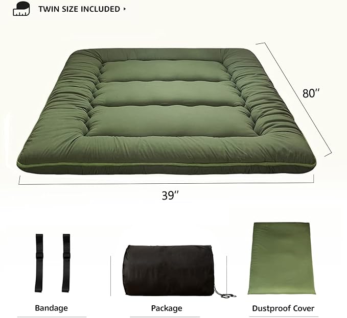 MAXYOYO Japanese Futon Mattress Twin Size Floor Mattress, Thicken Tatami Mat - Image 2