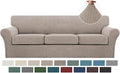 Turquoize 4 Piece Sofa Covers for 3 Cushion Couch Sofa Slipcover Soft Couch by Turquoize