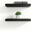 Solid Wood Floating Shelves, 11.8in Finished Real Wood Wall Shelves by Unknown