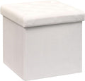 B FSOBEIIALEO Storage Ottoman Velvet Tufted Folding Ottomans Footstool Rest Seat by BFSOBEIIALEO