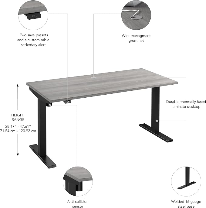 Bush Business Furniture 60-inch Electric Height Adjustable Standing Desk - Image 7