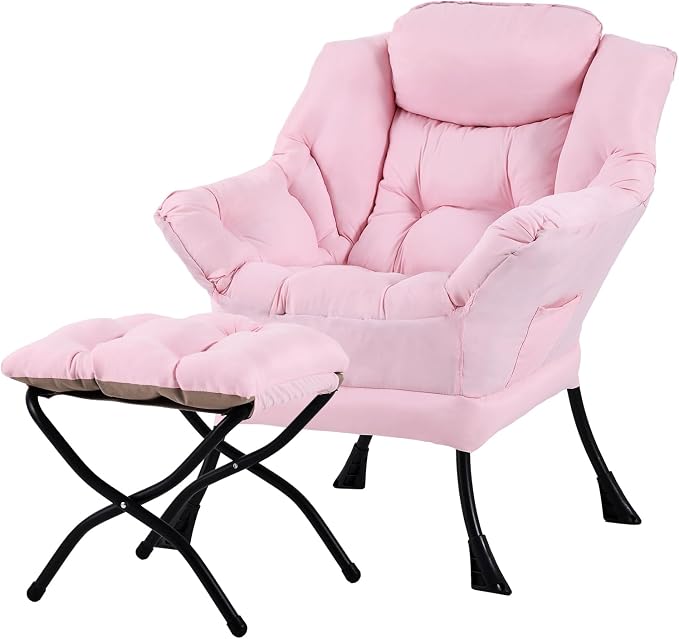 Tiita Lazy Chair with Ottoman, Comfy Leisure Sofa Armchair with Ottoman - Image 7