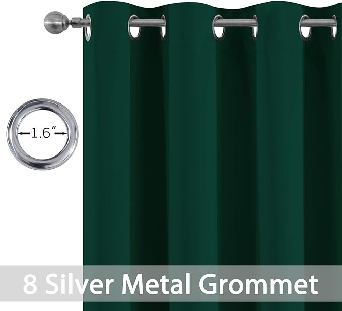 Yakamok Dark Green Blackout Curtains - Image 3
