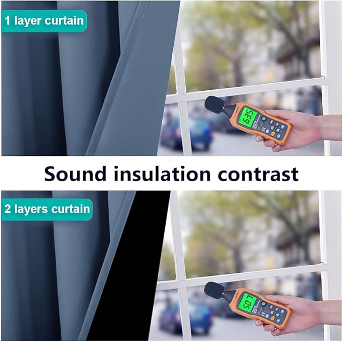 NICETOWN 100% Blackout Curtains 95 inches Long, Pair of Energy Smart & Noise - Image 4
