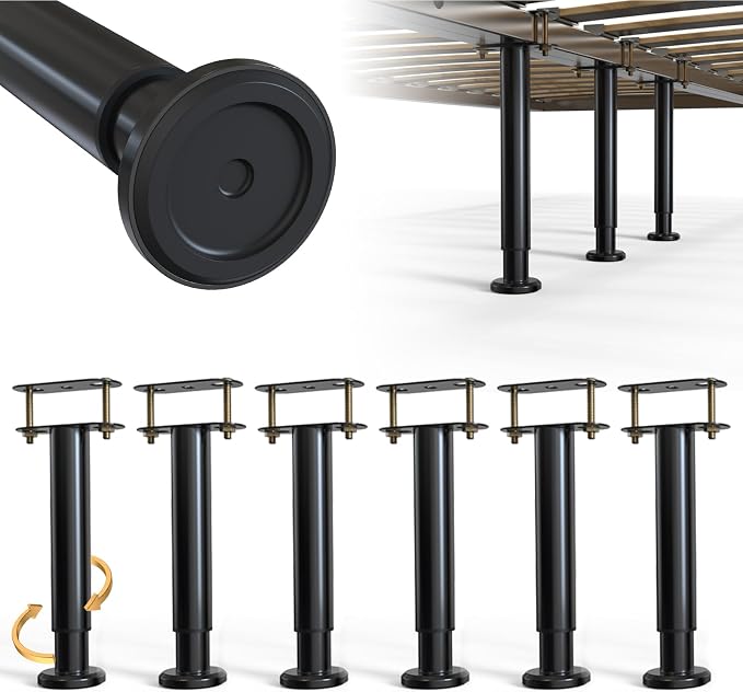 Under Bed Metal Support Legs, Adjustable Height Bed Frame Support Leg, Bed Slat by YUEYIN