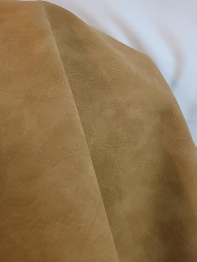 NAT Leathers | Wheat Tumbled Nubuck Calf Soft Faux Vegan Leather PU {Peta - Image 4