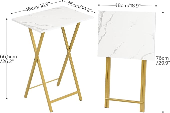 HOOBRO Folding TV Tray Tables, Industrial Snack Tables - Image 3
