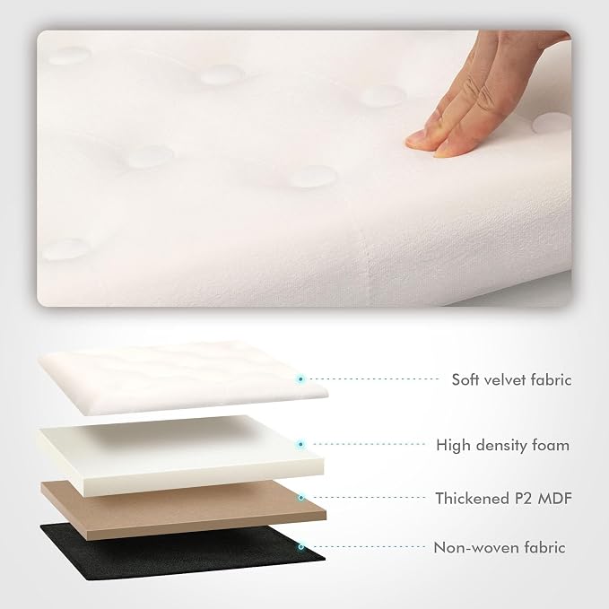 B FSOBEIIALEO Storage Ottoman Velvet Tufted Folding Ottomans Footstool Rest Seat - Image 6