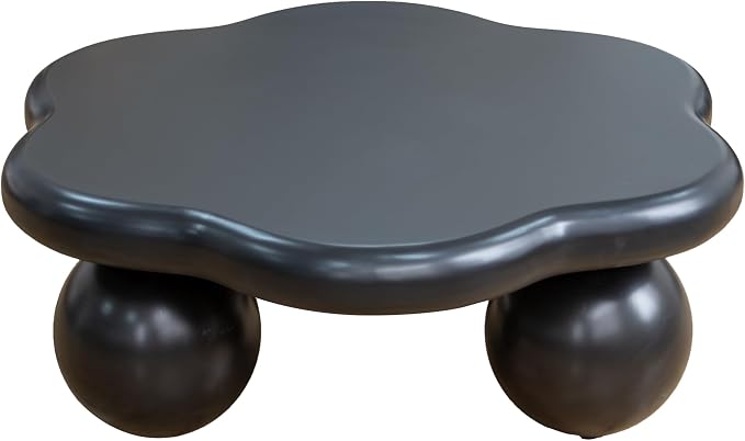 35" Cloud Coffee Table with 3 Ball Legs, Modern Minimalist Petal Center Table - Image 6
