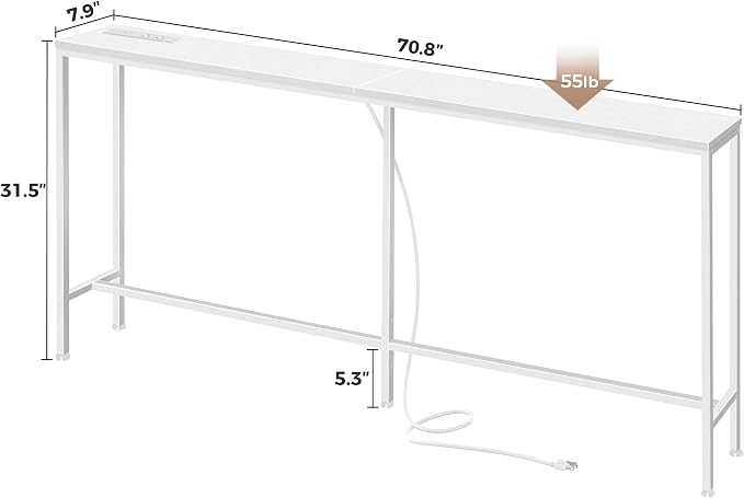 SUPERJARE 70 Inch Console Table - Image 3