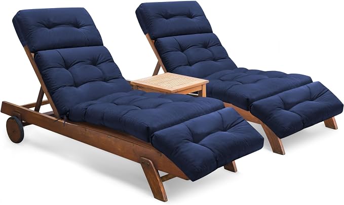 Chaise Lounge Cushions Outdoor Set of 2, 74.4 x 22 x 4.7 Inches Thickened by Tycdiose