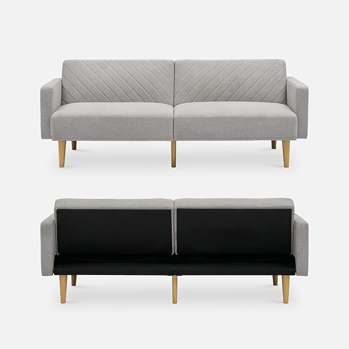 mopio 76.4" Futon Sofa Bed, Sleeper Sofa, Mid Century Modern Futon Couch - Image 7