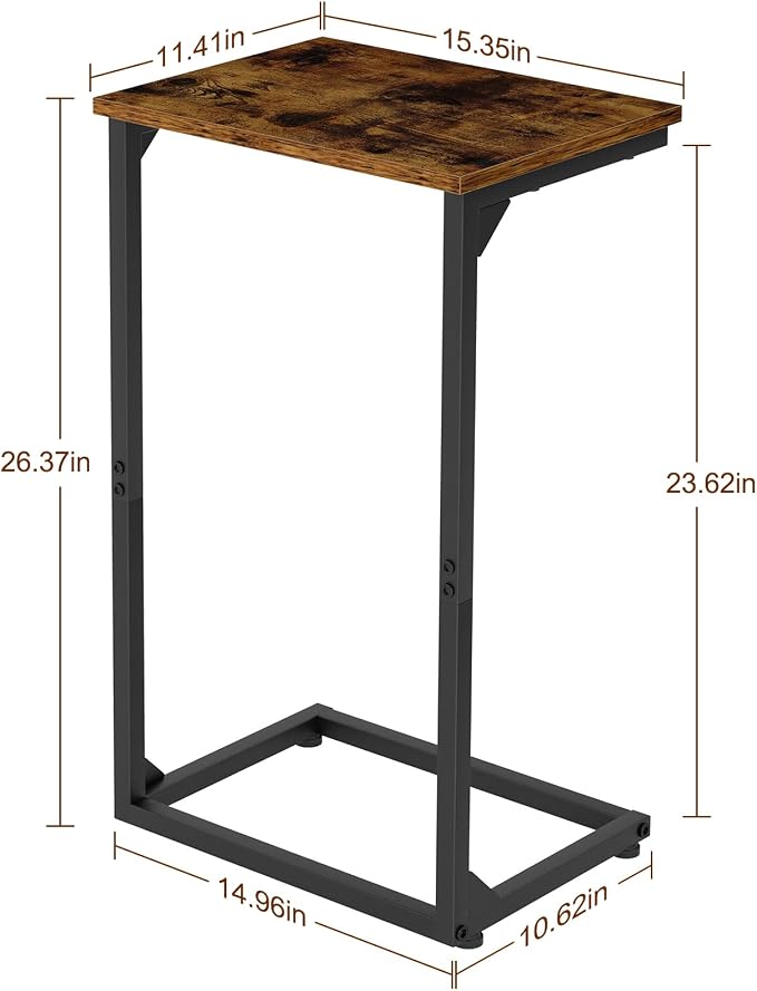 AMHANCIBLE C Shaped End Tables, Couch Side Tables that Slide Under, TV Trays - Image 4