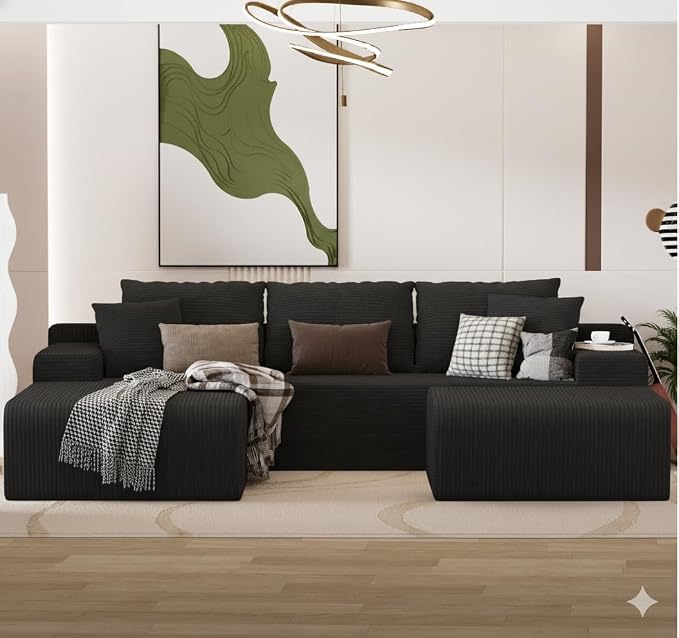 105" Convertible Sectional Couch by Unknown