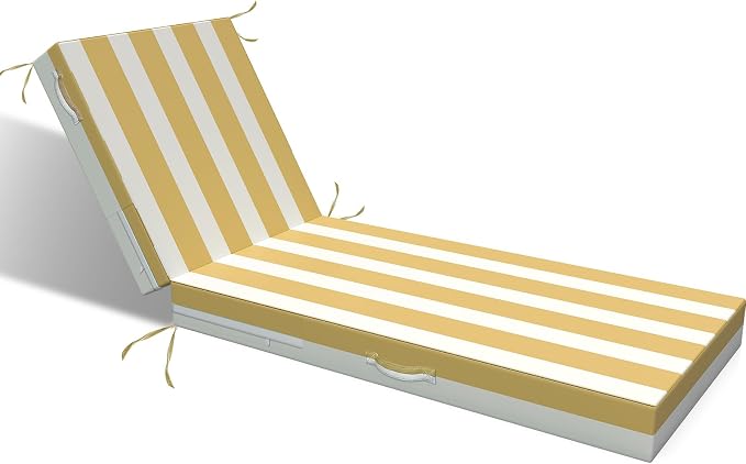 L'AGRATY Outdoor Lounge Chaise Cushion: 72x21x3 Inch Waterproof Lounge Chair by LAGRATY