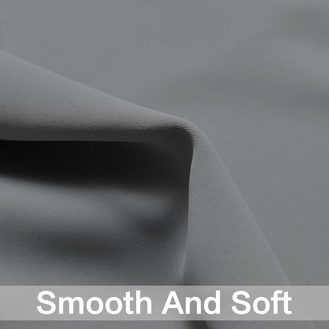Yakamok Room Darkening Gray Blackout Curtains Thermal Insulated Grommet Curtain - Image 4