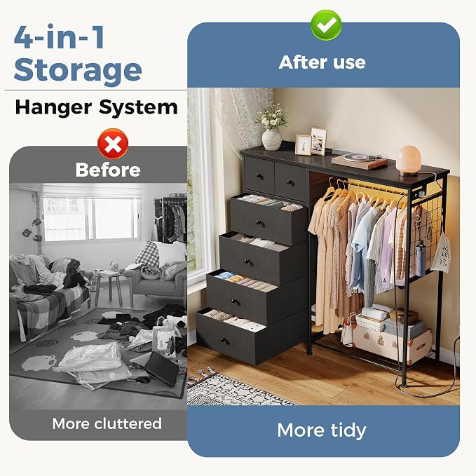 DUMOS Black Dresser for Bedroom - Image 4